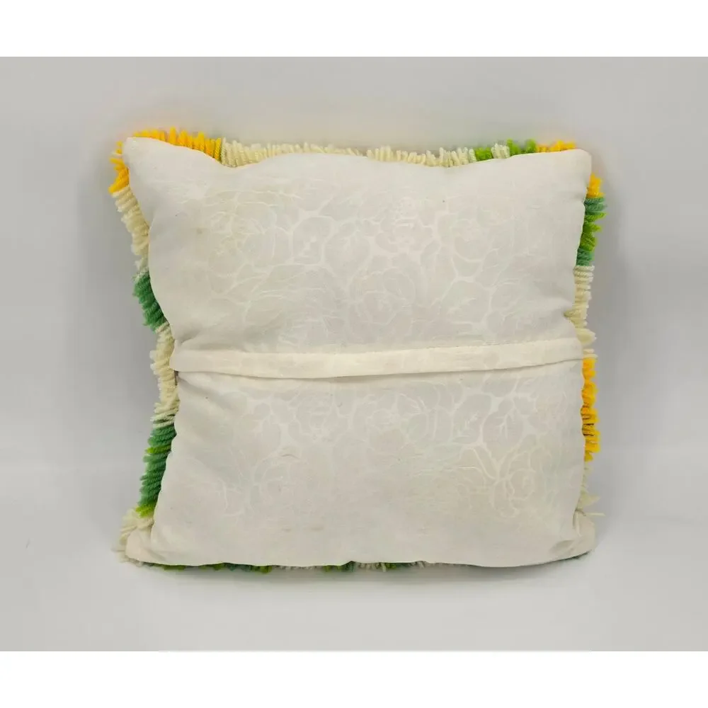 Vintage Cottagecore‎ Botanical Latch Hook Sunflower Pillow